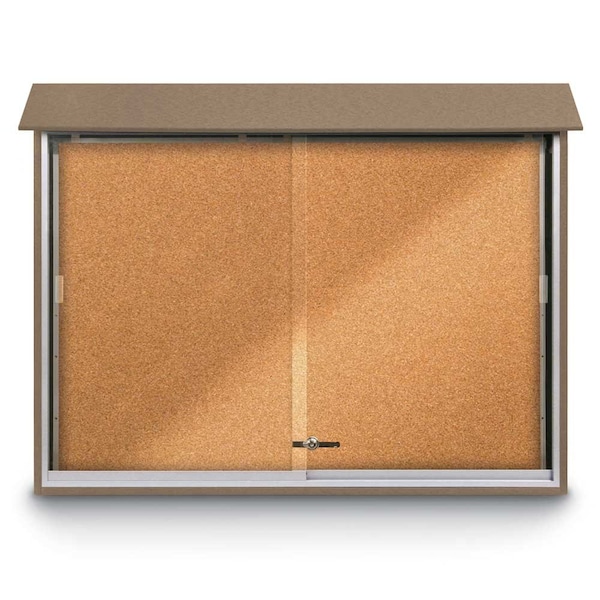 Outdoor Enclosed Combo Board, 72"x36", Satin Frame/Black & Amethyst